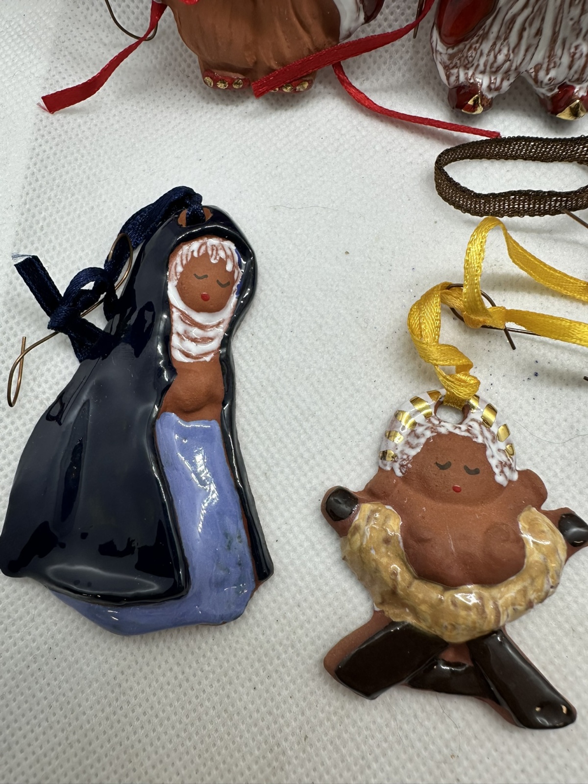 Alter Christbaumschmuck -  Krippefiguren (Herend?)