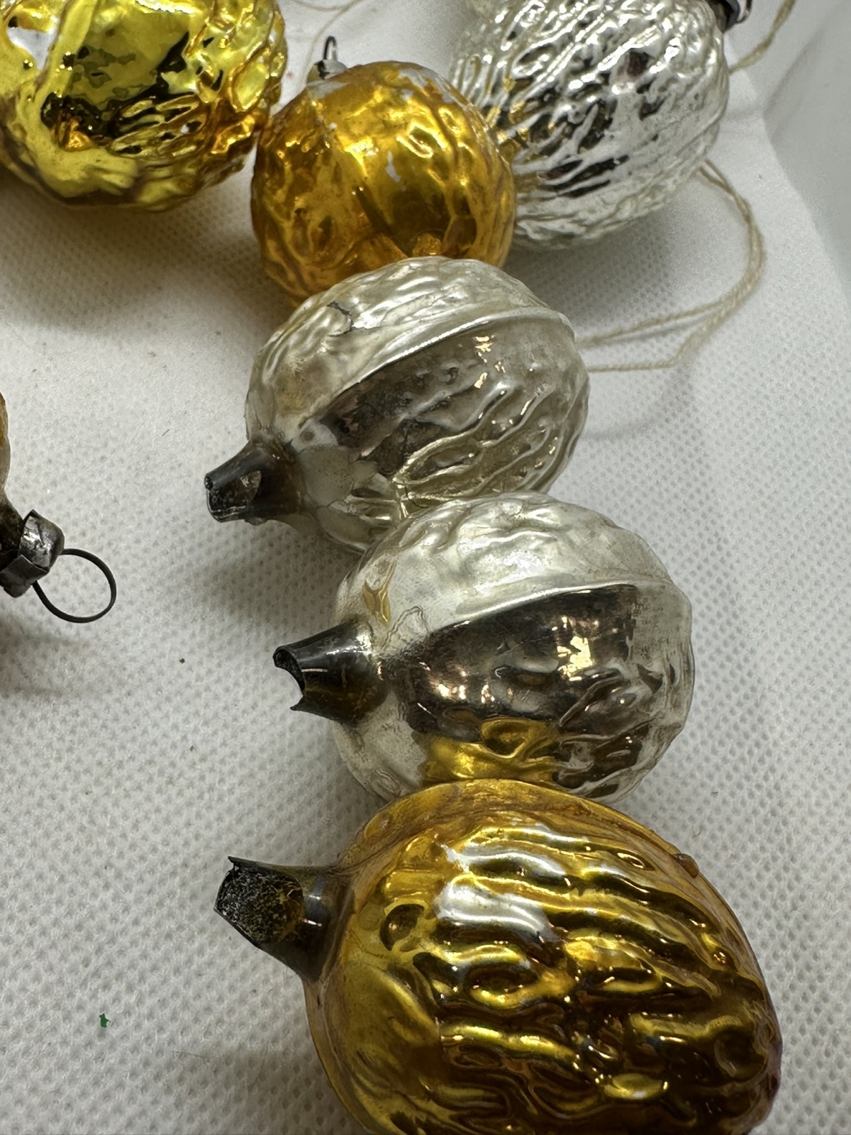 Konvolut vintage Christbaumschmuck Nüsse