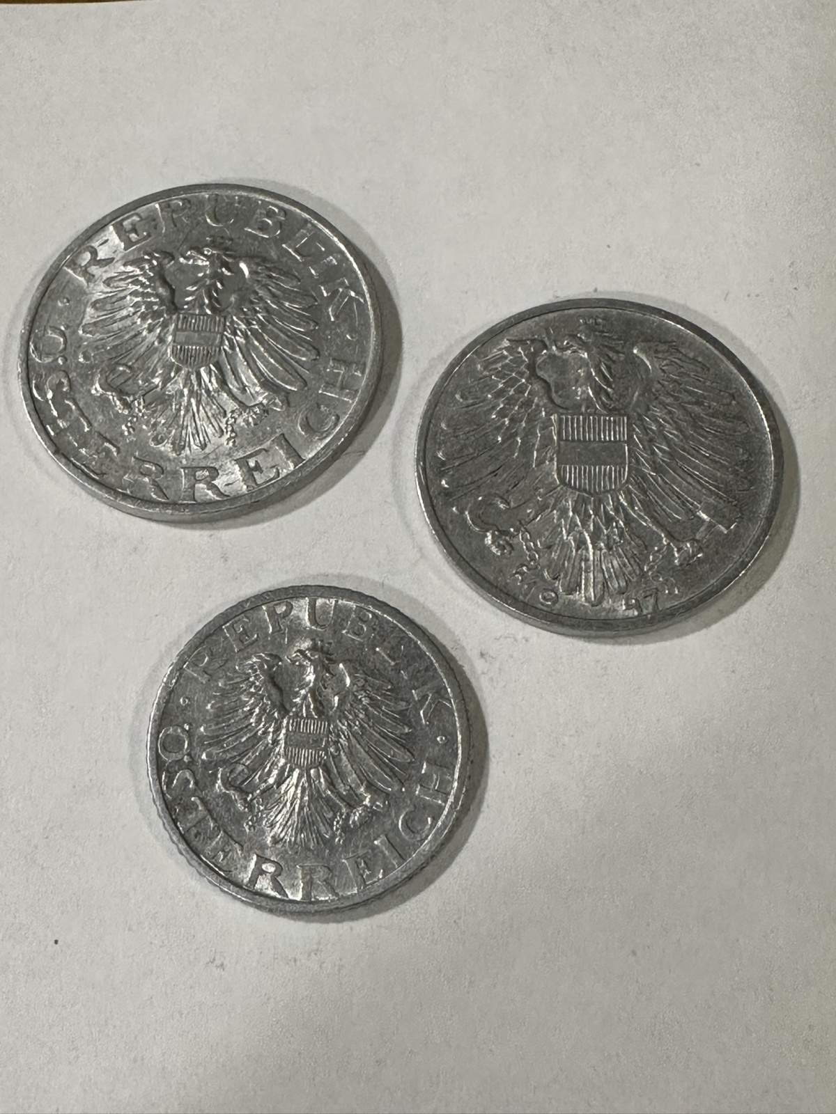 3 Münzen Österreich 1947