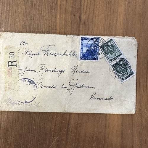 Einschreibe-Brief von 1946 mit Zensurstempel Britische Zone