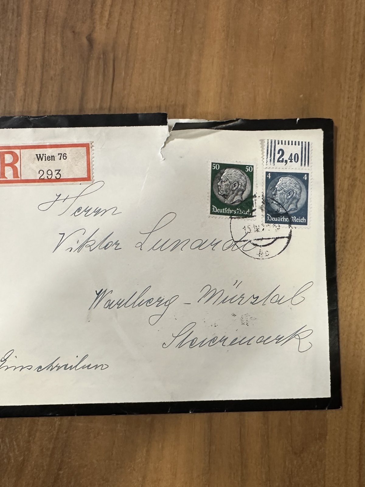 Einschreibe-Brief von 1941