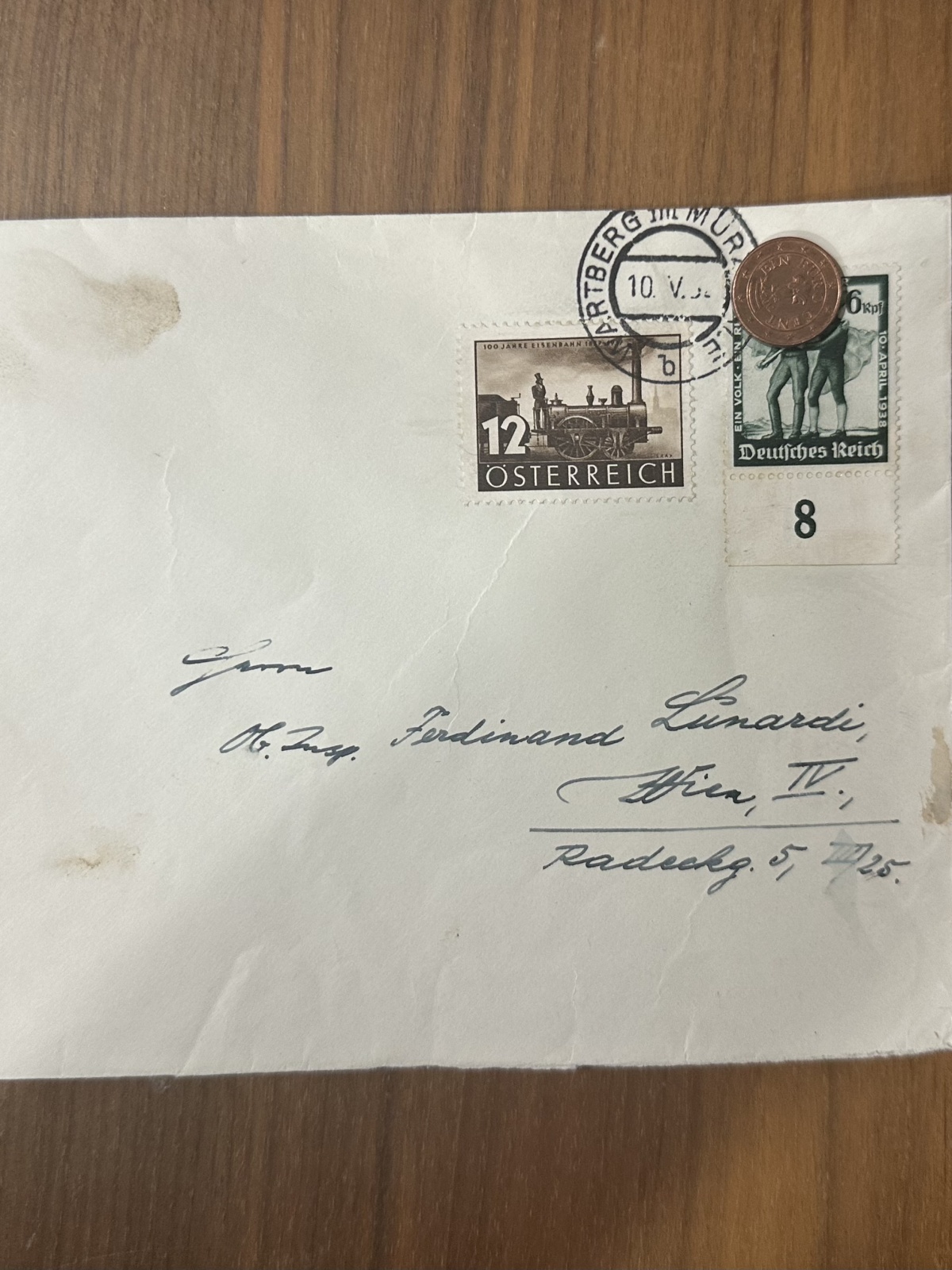 Misch-Brief von 1938