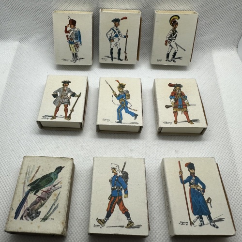 9 Stk. antike spanische Streichholzschachteln Fa. Fosforera