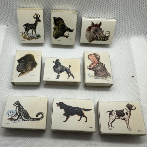 9 Stk. antike spanische Streichholzschachteln Fa. Fosforera