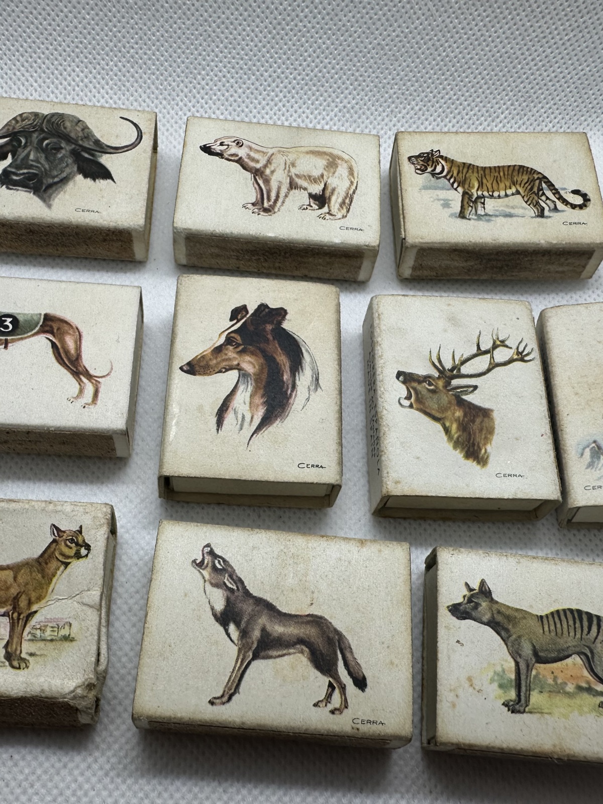 10 Stk. antike spanische Streichholzschachteln Fa. Fosforera