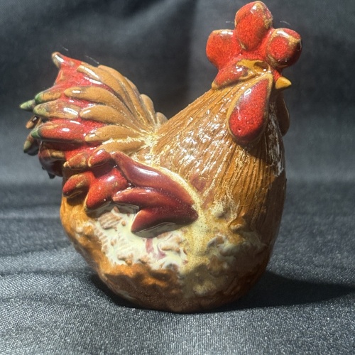 Vintage Keramik Hahn Figur handbemalt