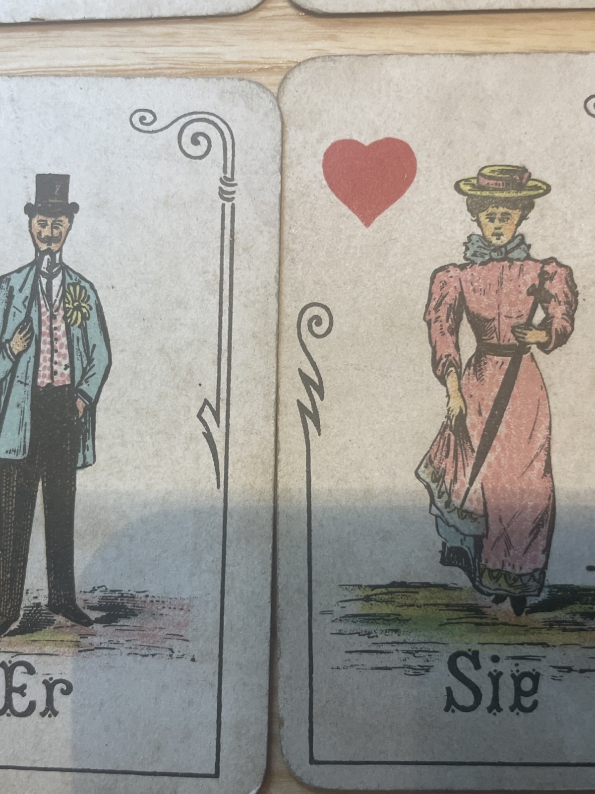 32 Stk. Wahrsagerkarten antik um 1900