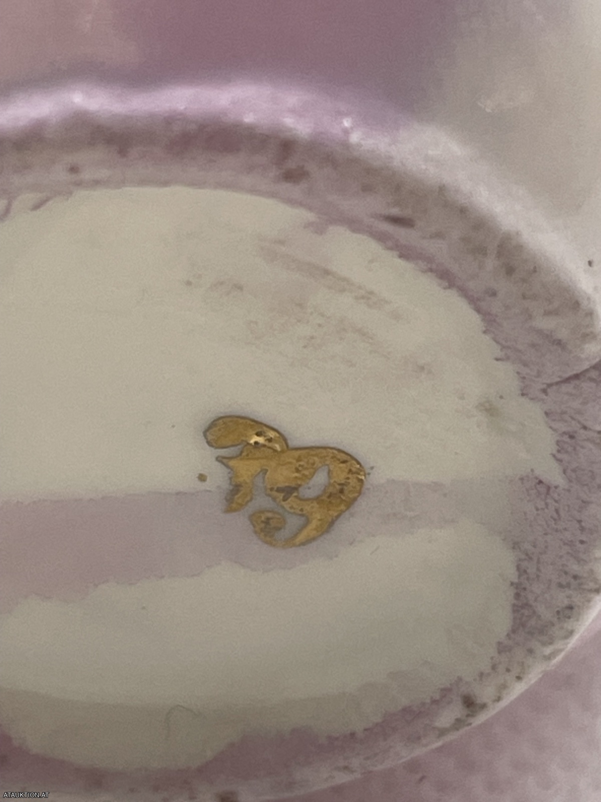 Sehr altes Prunkhäferl Jugendstil Rosenhäferl "Dem guten Kinde"