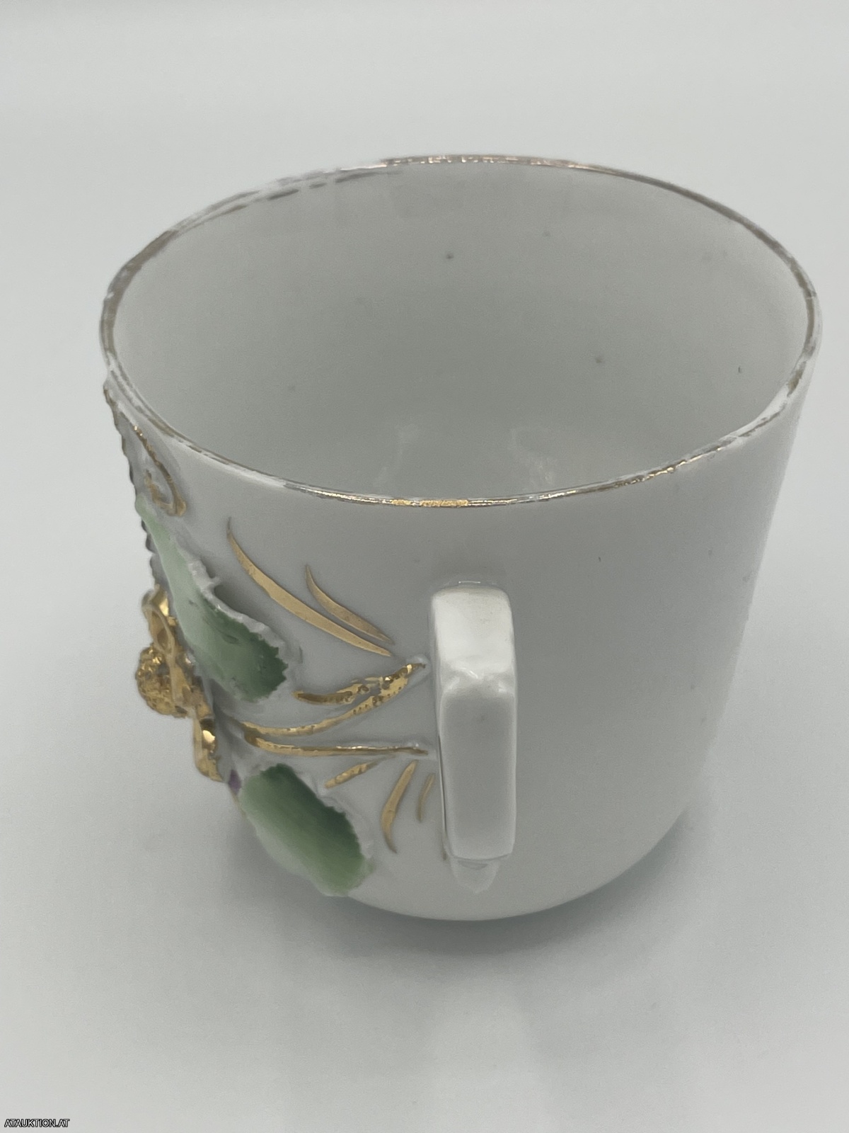 Sehr altes Prunkhäferl Rosenhäferl Jugendstil "Zum Andenken"