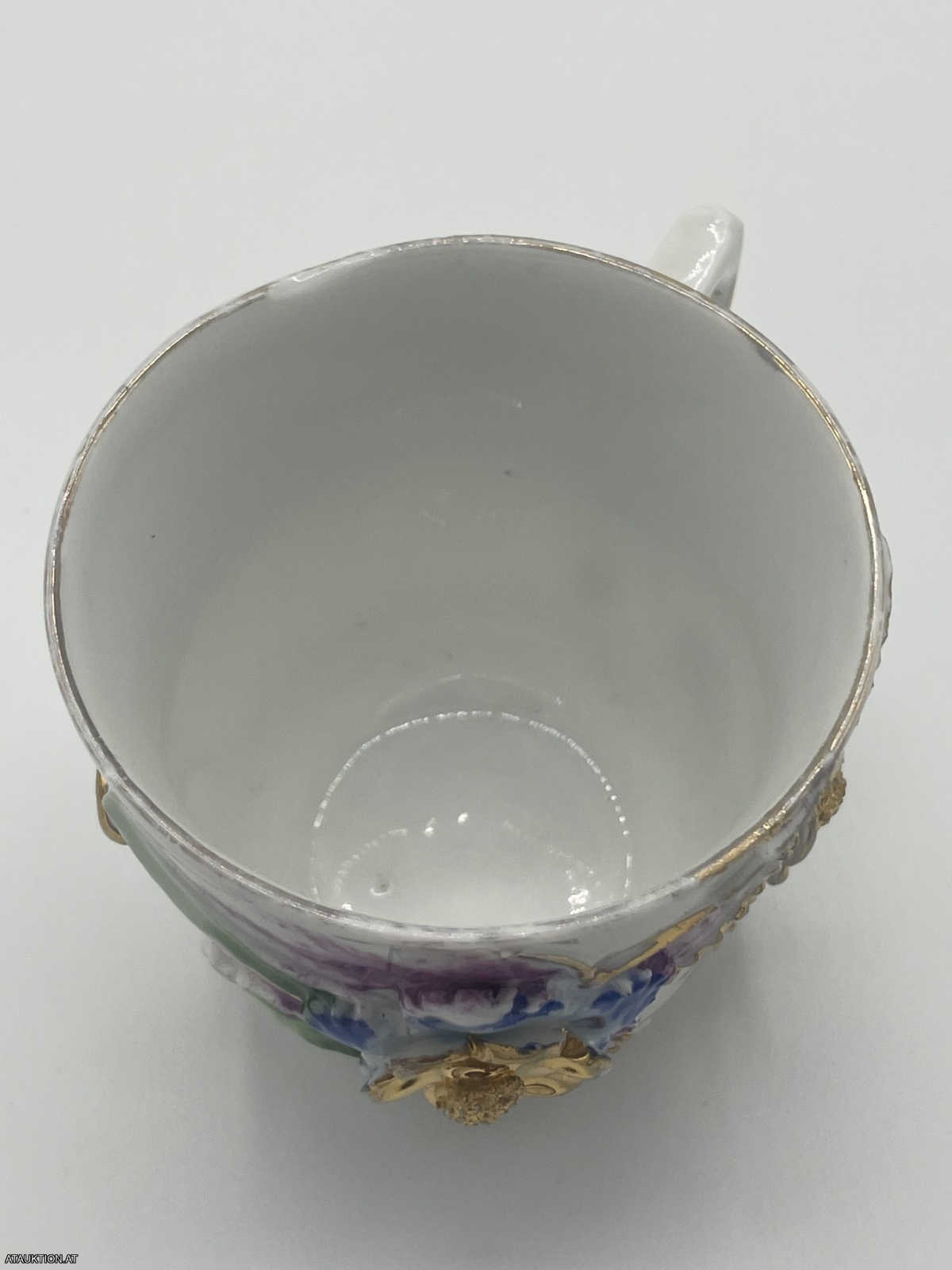 Sehr altes Prunkhäferl Rosenhäferl Jugendstil "Zum Andenken"