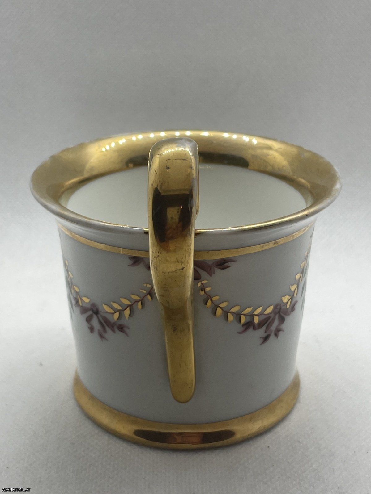 Antikes Häferl "Zum Namensfeste" Goldverzierung