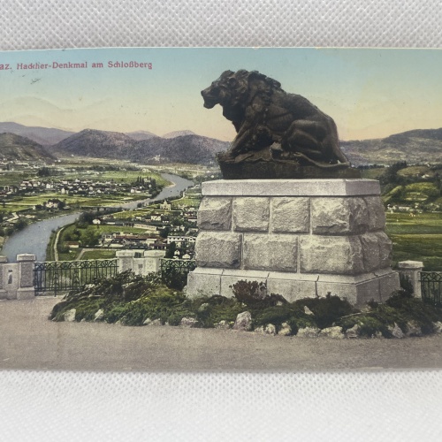 AK Graz Hackher Denkmal am Schloßberg 1912