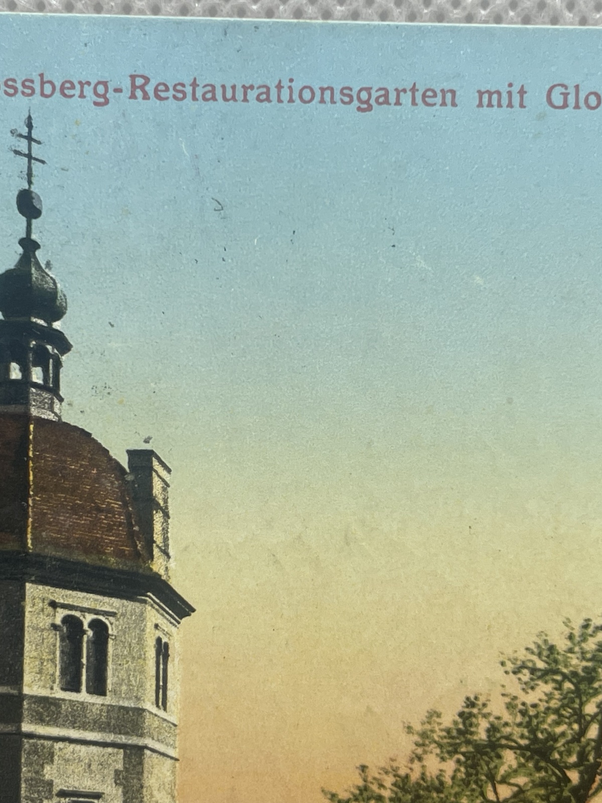 AK Graz Schlossberg-Restaurationsgarten mit Glockenturm 1912