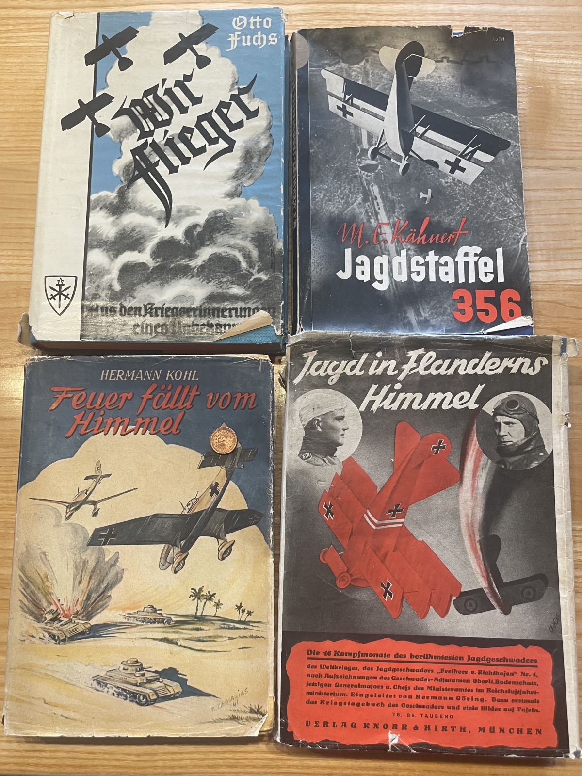 Bücher-Konvolut 30-40er Jahren über Flieger und Flugzeuge