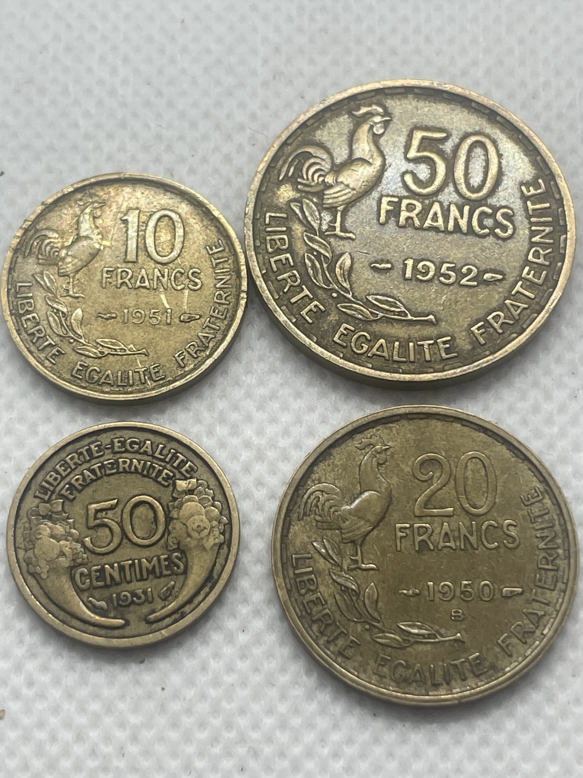 4 alte französische Münzen