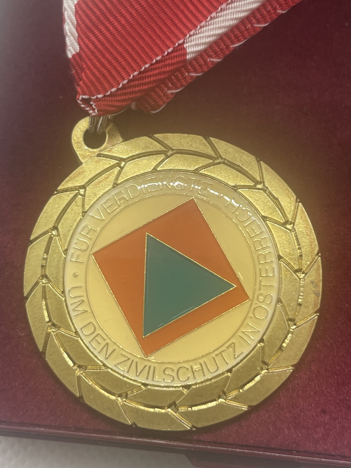 Zivilschutz Österreich Orden in Schatulle