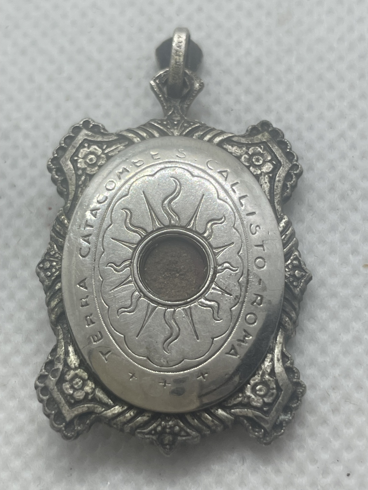 Vintage Terra Catacombe Callisto Roma/ religiöser Anhänger für Halskette