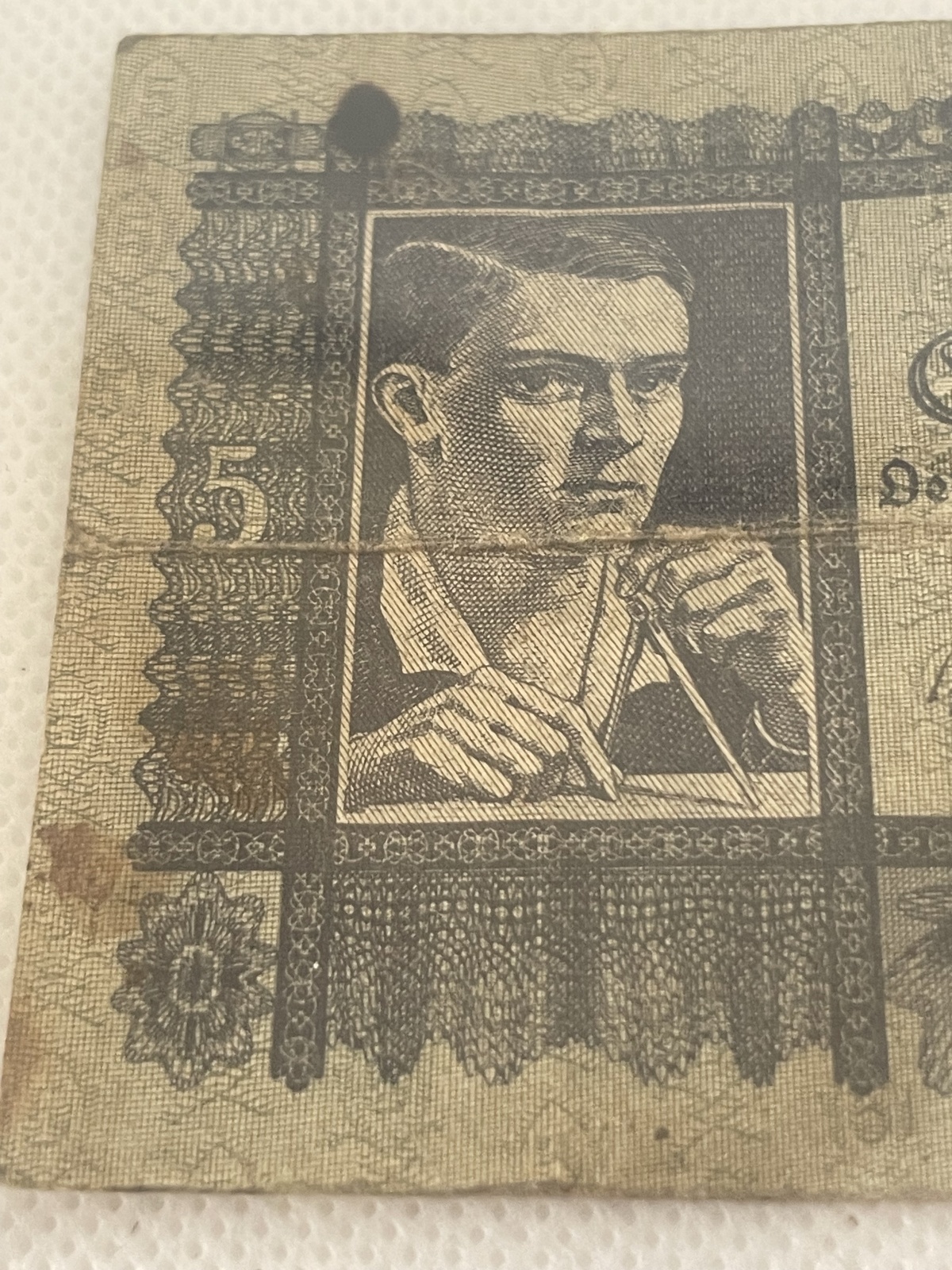 Fünf Schilling Geldschein 1945 - selten!