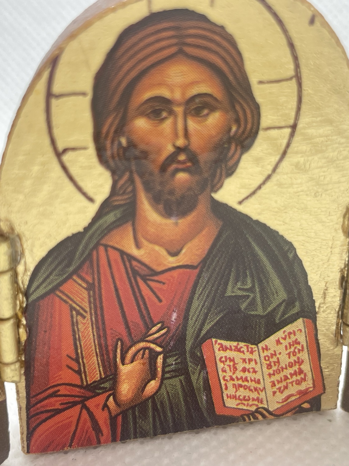 Mini-Triptychon Ikonen, Jesus Christus und Engel, Miniatur-Ikone