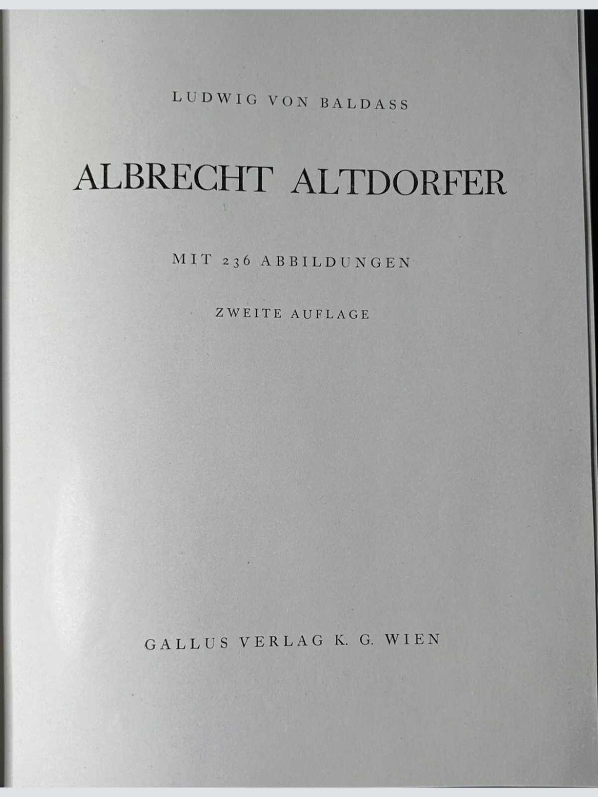 Antike 1941 Albrecht Altdorfer Gemäldesammlung im Buch von Ludwig Baldass