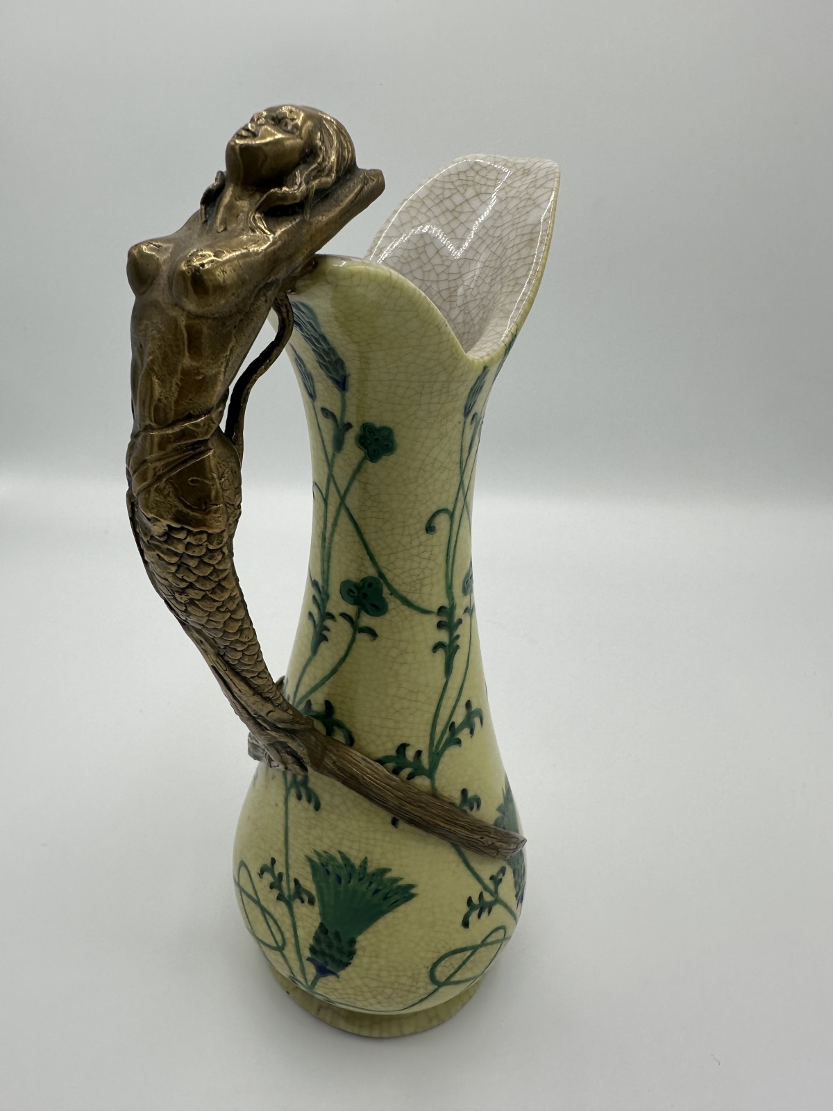 Art Deco Jugendstil Vase oder Karaffe mit Meerjungfrau
