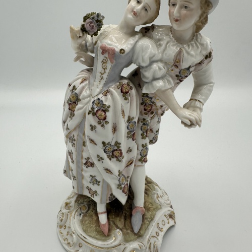 Antike Porzellan Figur tanzendes Pärchen Rudolstadt Volkstedt Eckert Thüringen