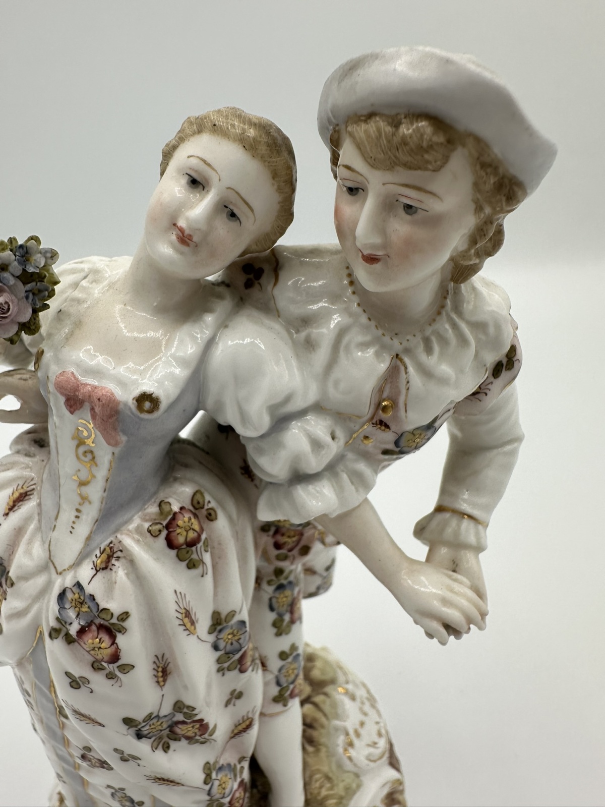 Antike Porzellan Figur tanzendes Pärchen Rudolstadt Volkstedt Eckert Thüringen