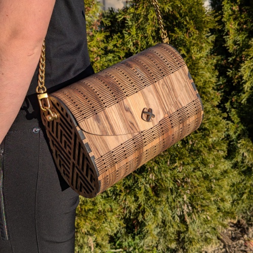 Design-Tasche Satin Nuss