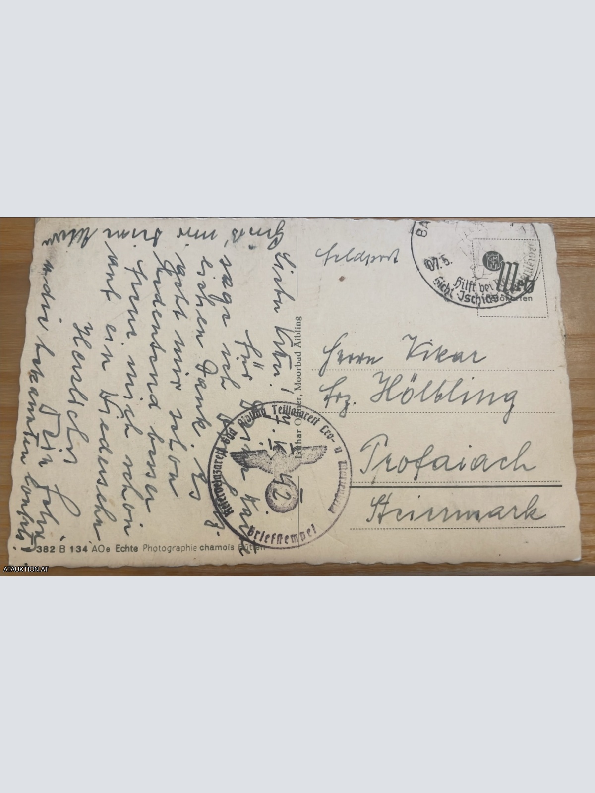 Moorbad Aibling mit Wildem Kaiser - Feldpost