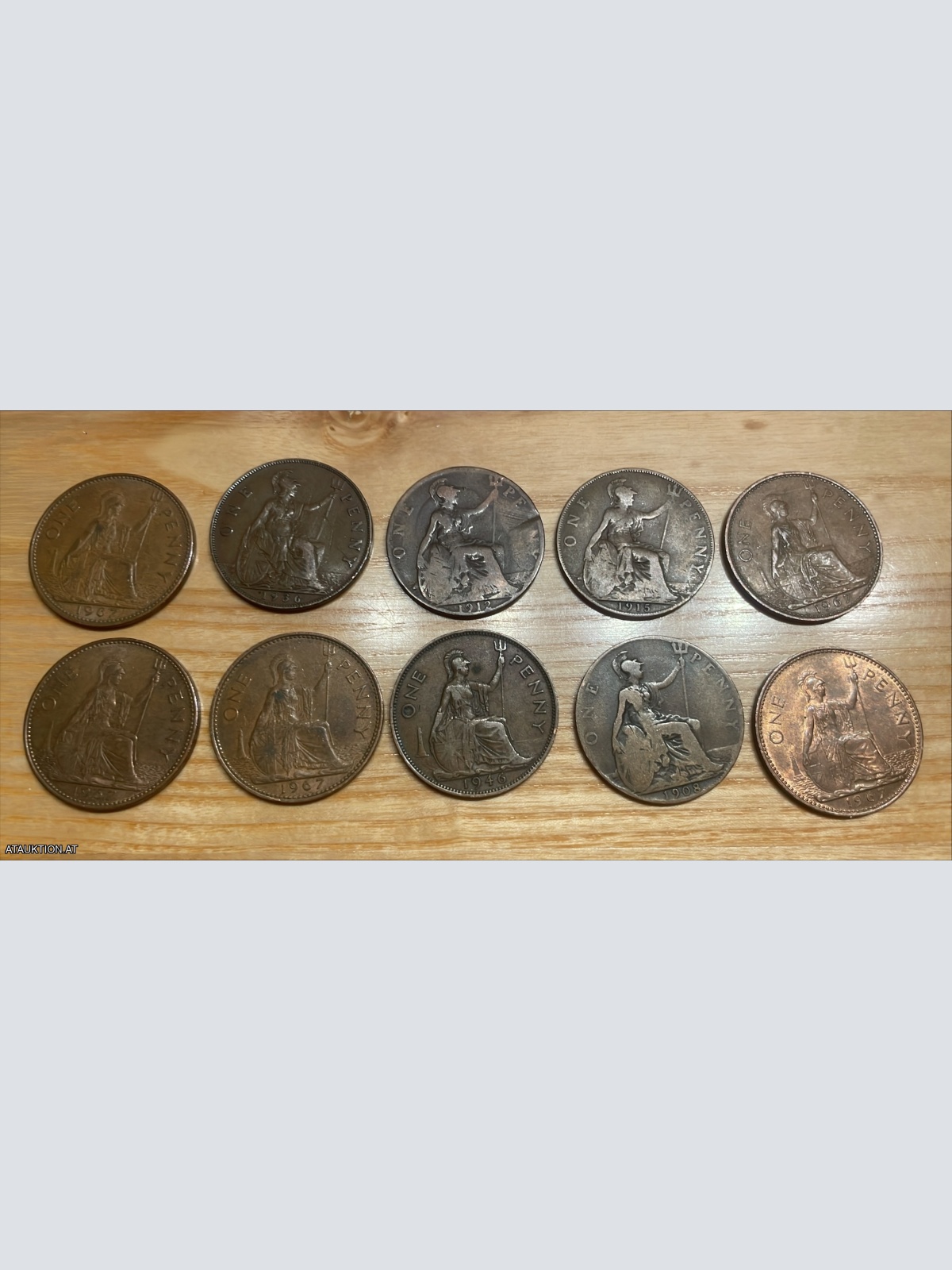 10 Stk. One Penny Münzen