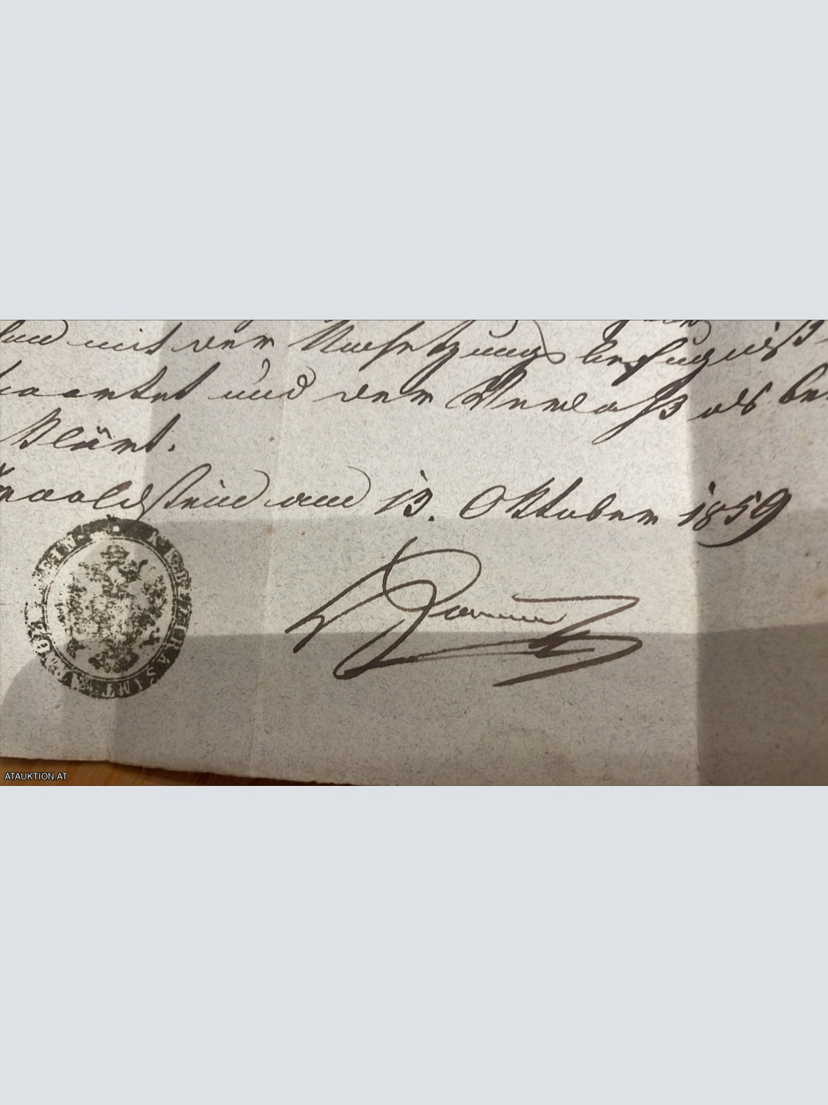 Altes Dokument von 1859