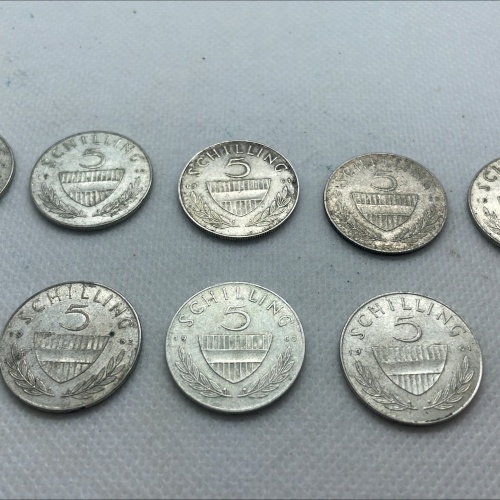 10 Stk. 5 Schilling Münzen