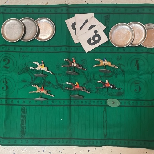 Antikes Spielzeug PferderennbahnW J.W.Speer & Sons London