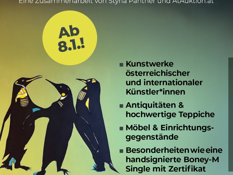 Charity-Auktion zugunsten VinziWerke Österreich gemeinsam mit Styria Panther & ATAUKTION