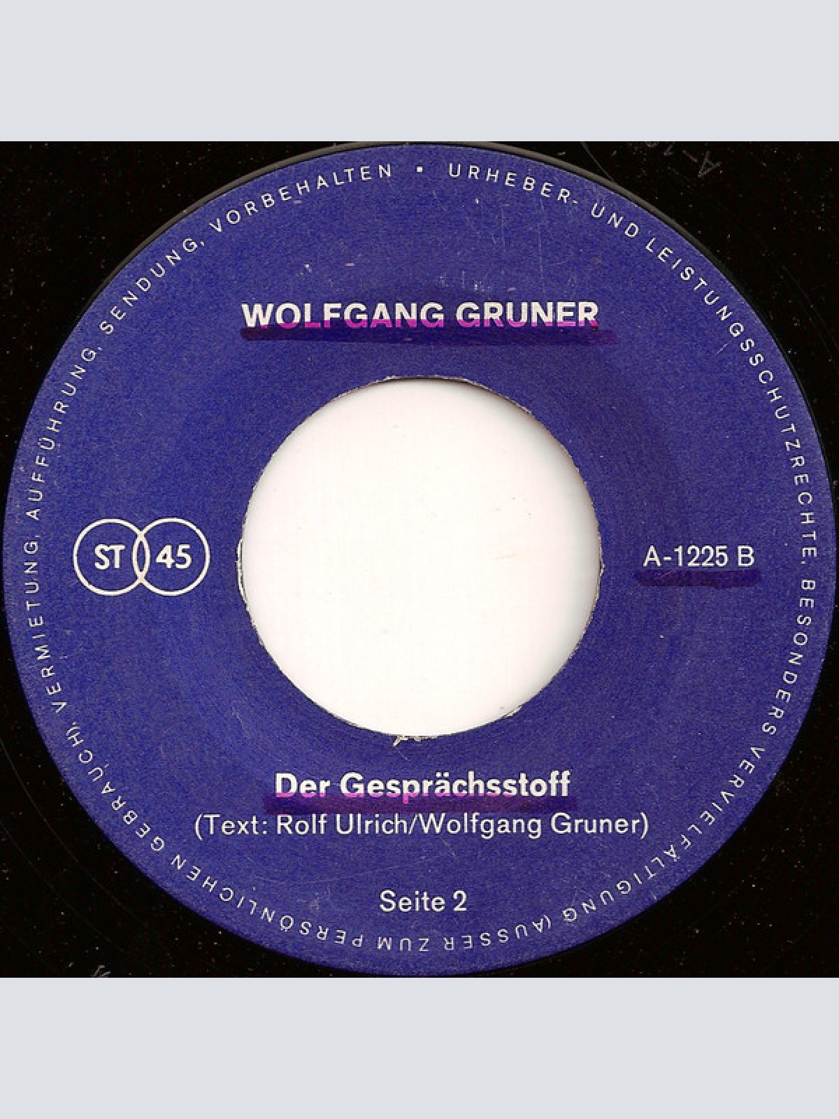 Vinyl / Wolfgang Gruner - Der Gesprächsstoff