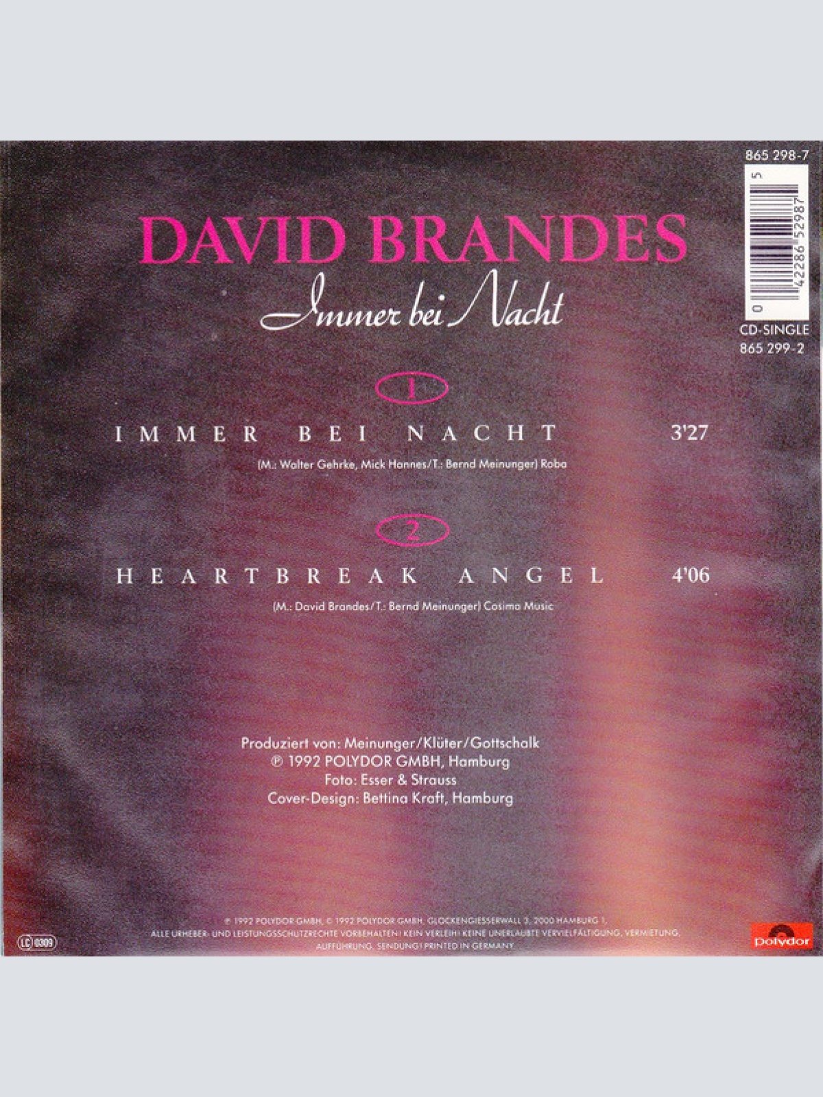 Vinyl / David Brandes - Immer Bei Nacht