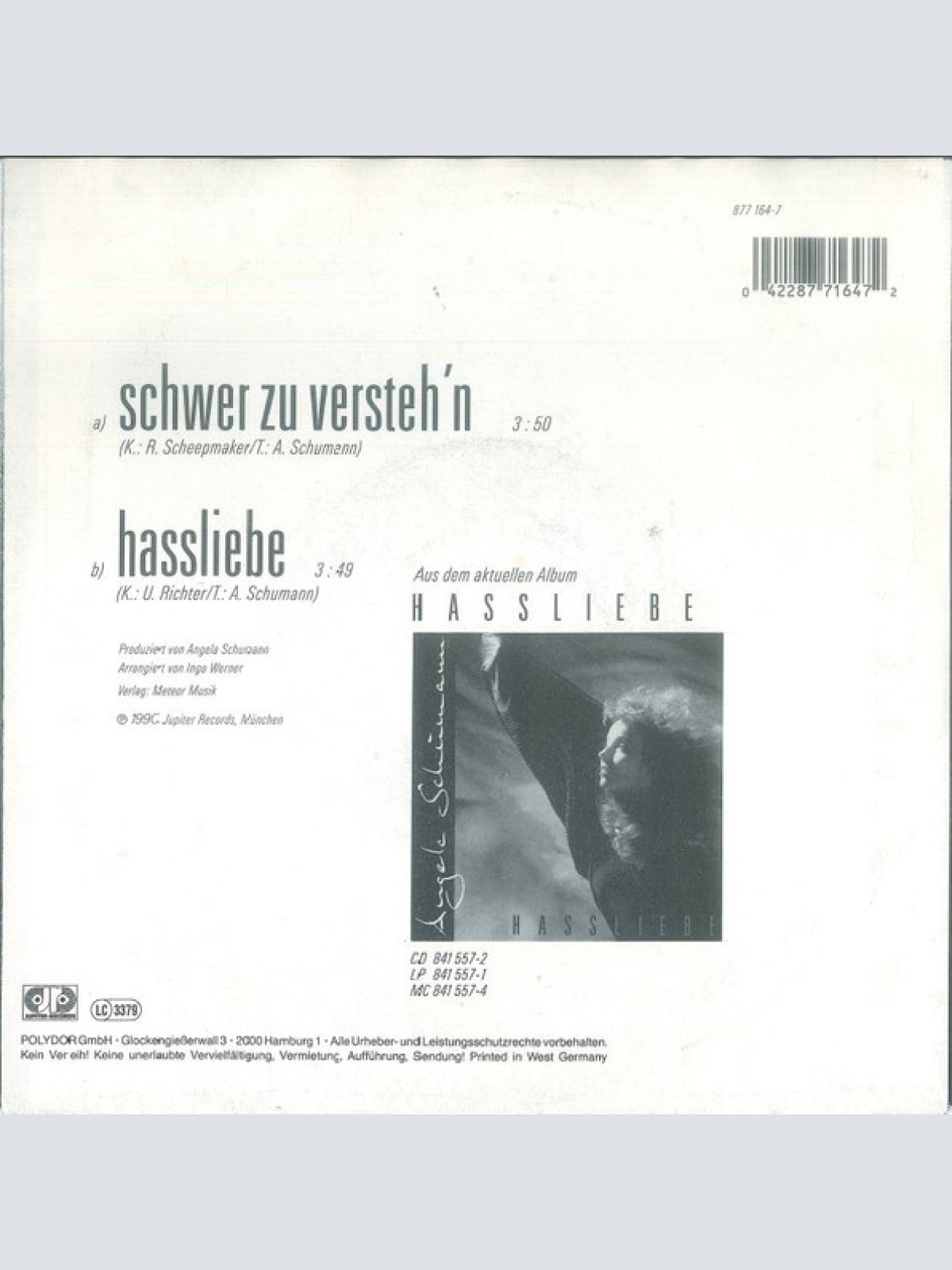 Vinyl / Angela Schumann - Schwer Zu Versteh'n