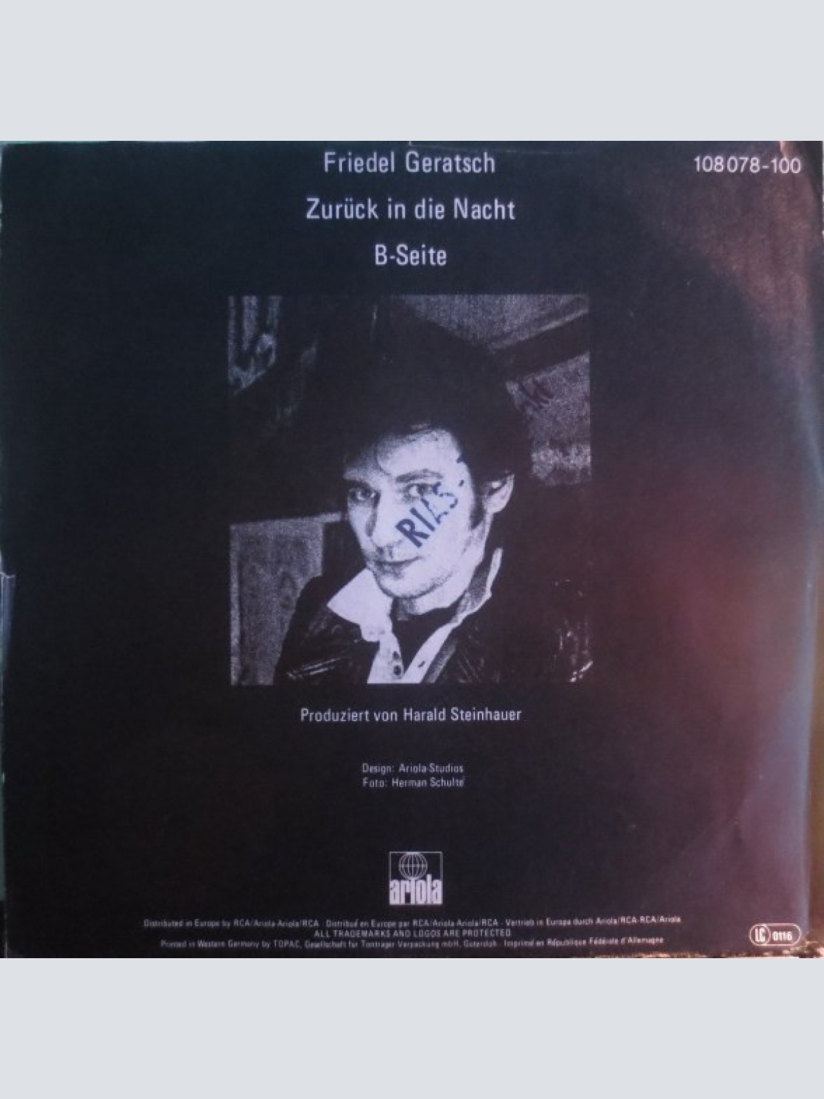 Vinyl / Friedel Geratsch - Zurück In Die Nacht