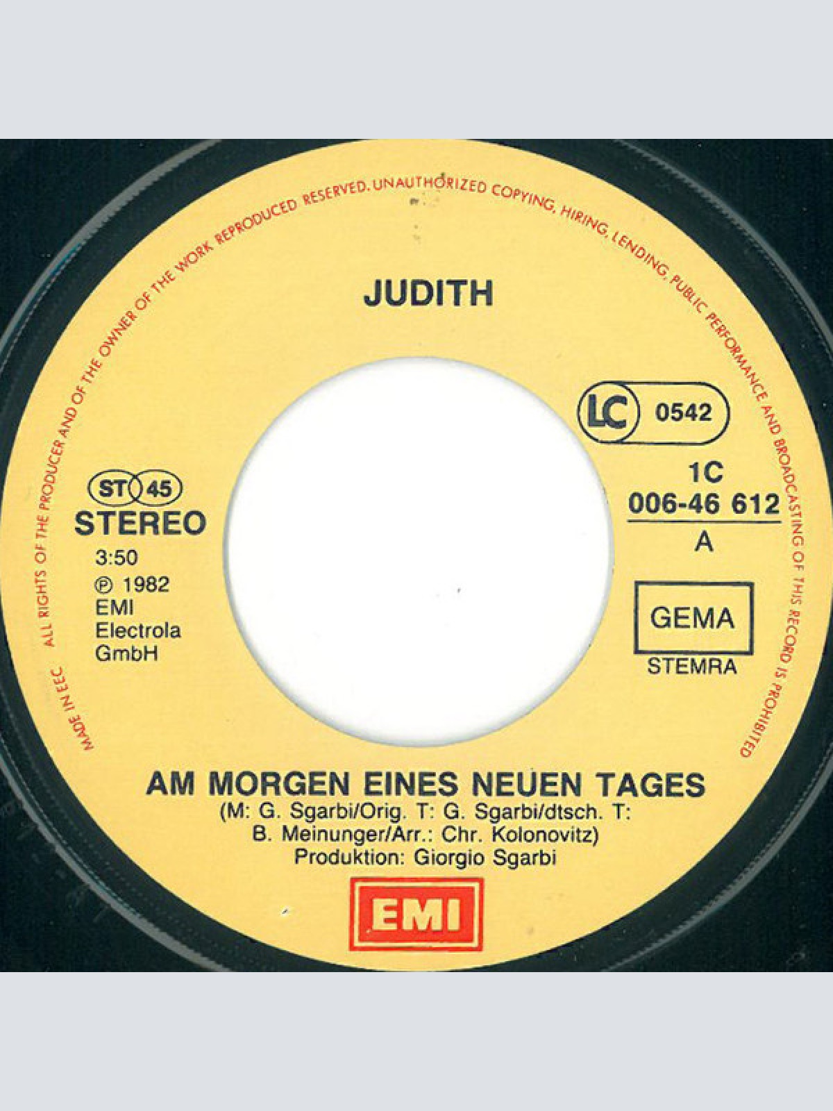 Vinyl / Judith* - Am Morgen Eines Neuen Tages