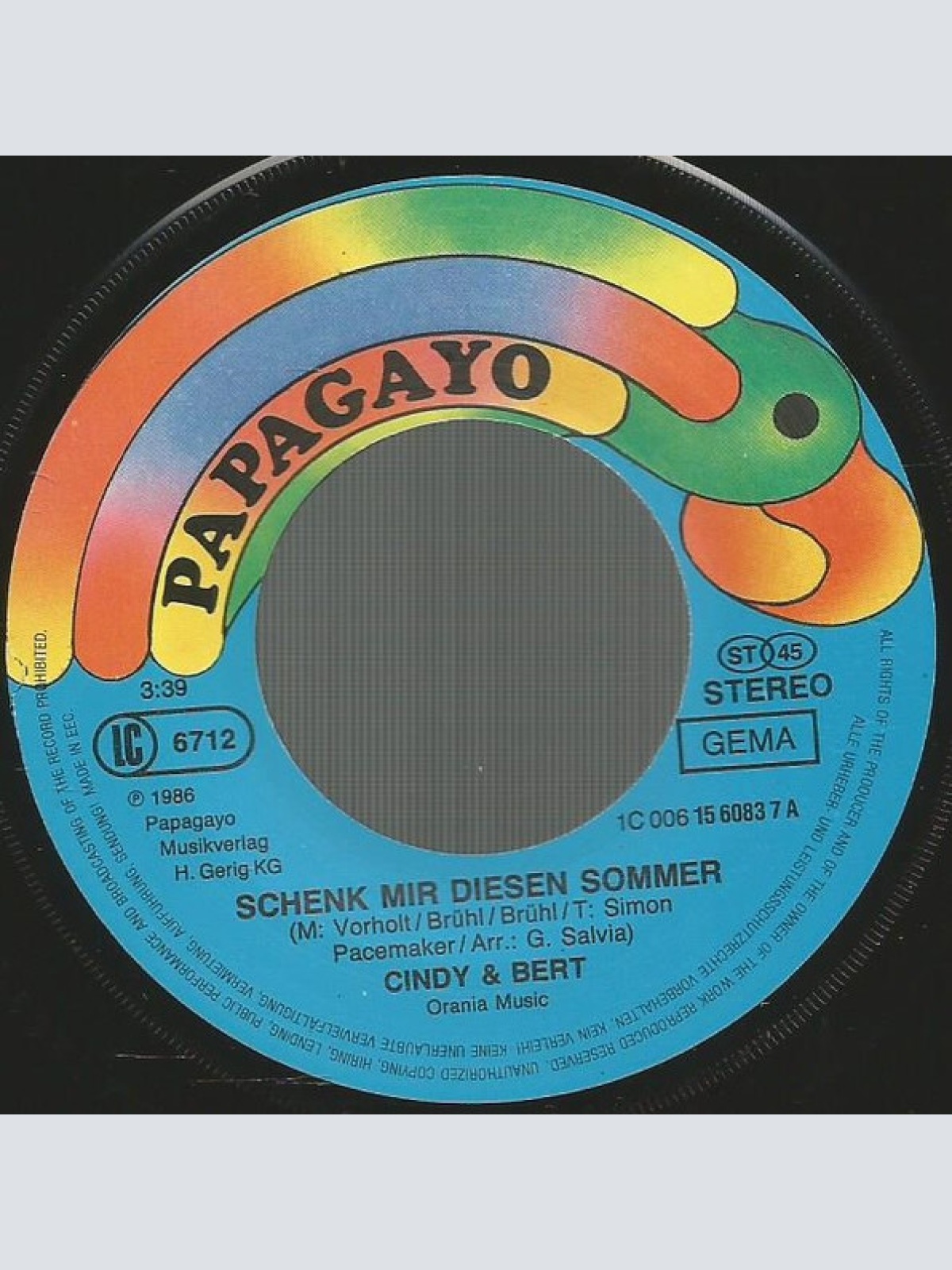 Vinyl / Cindy & Bert - Schenk Mir Diesen Sommer