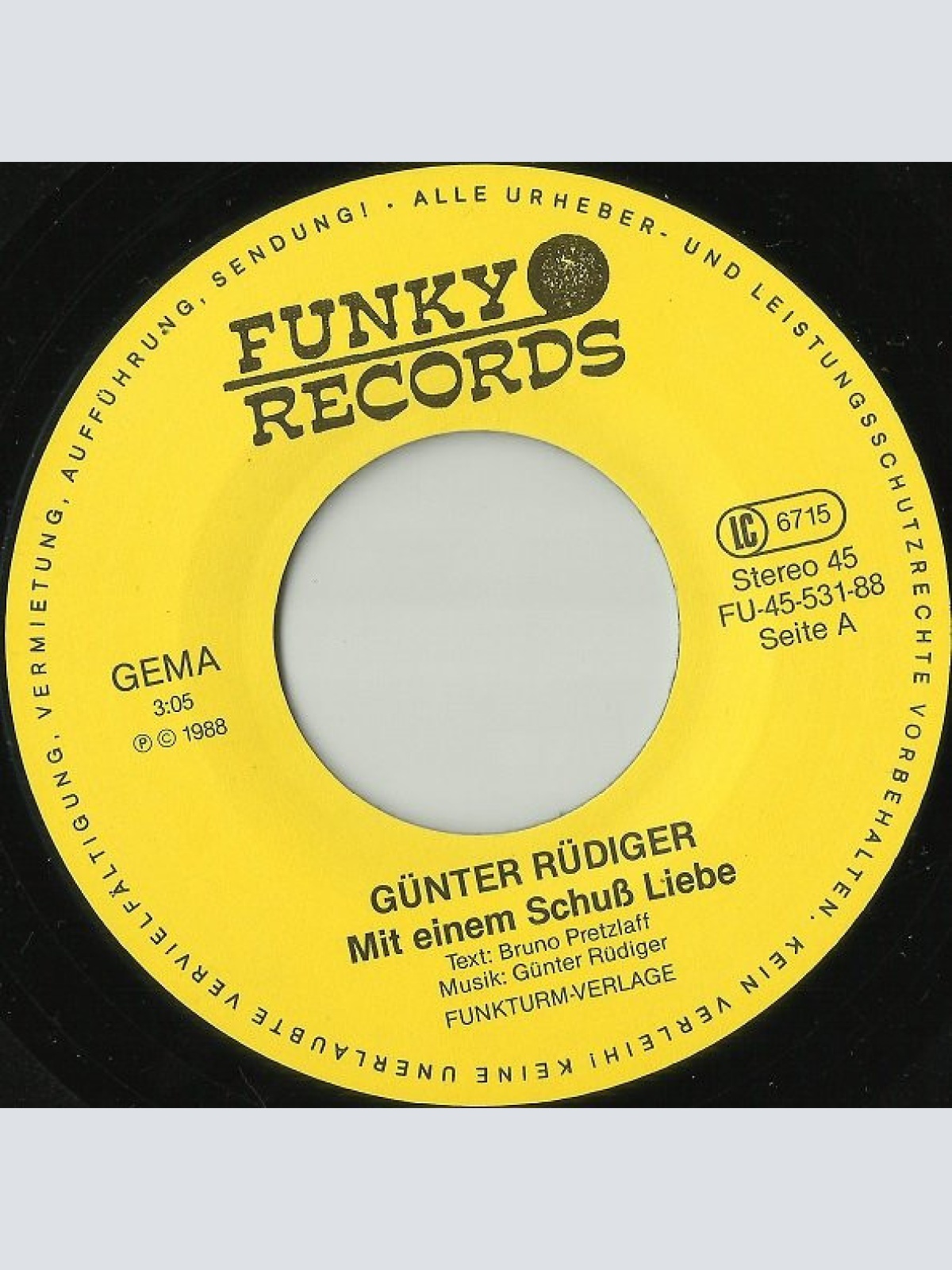 Vinyl / Günter Rüdiger - Mit Einem Schuß Liebe / Mein Schatz Am Arbeitsplatz