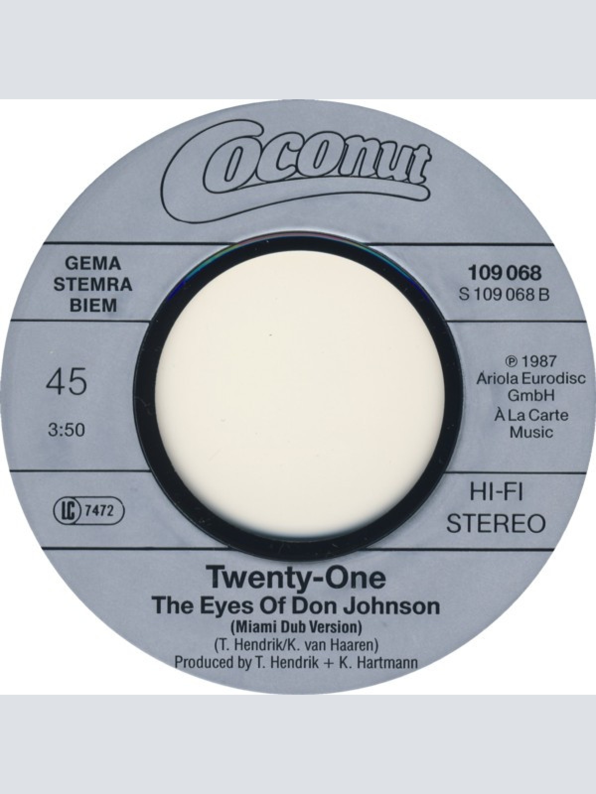 Vinyl / Twenty-One - The Eyes Of Don Johnson