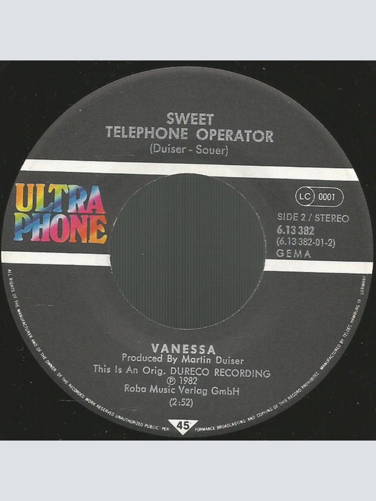 Vinyl / Vanessa (2) - Upside Down (Dizzy Does It Make Me)