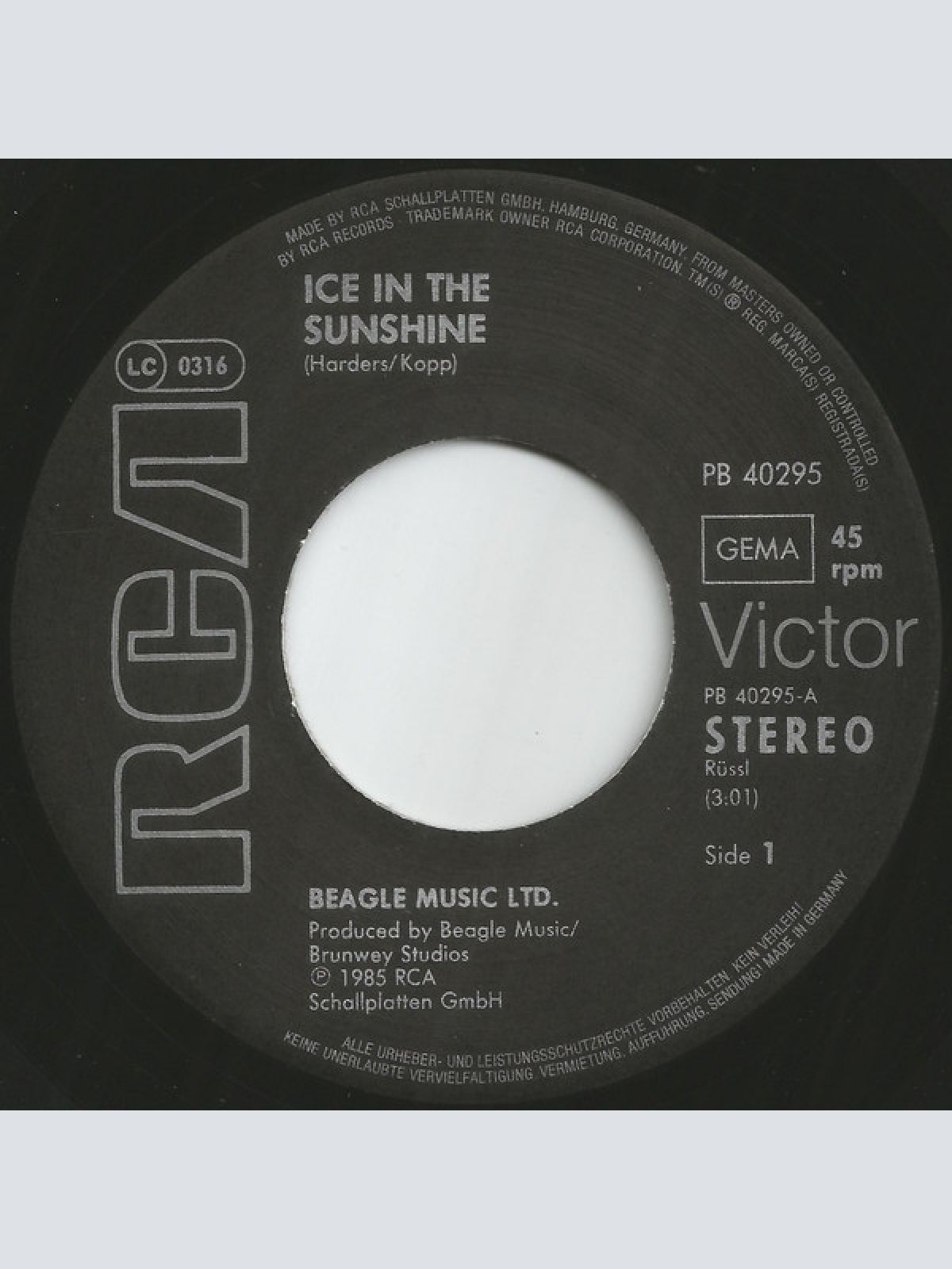 Vinyl / Beagle Music Ltd. - Ice In The Sunshine