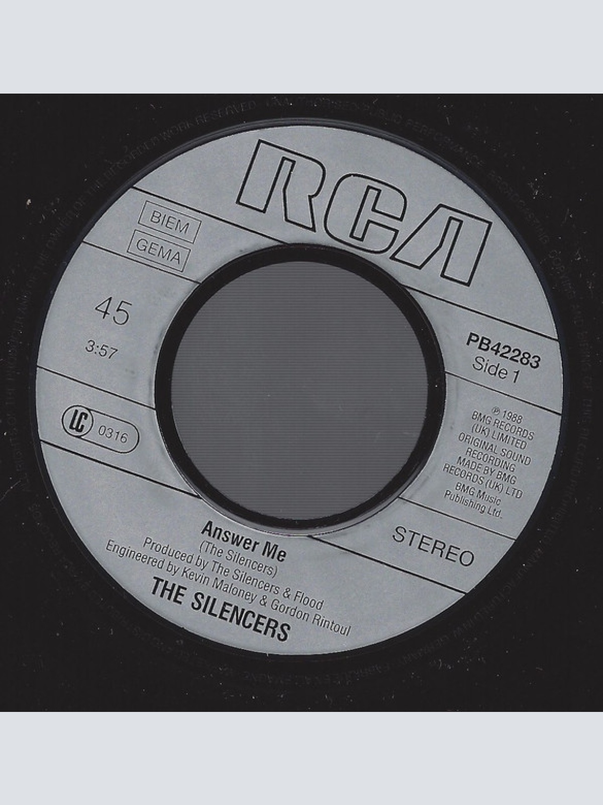 Vinyl / The Silencers - Answer Me