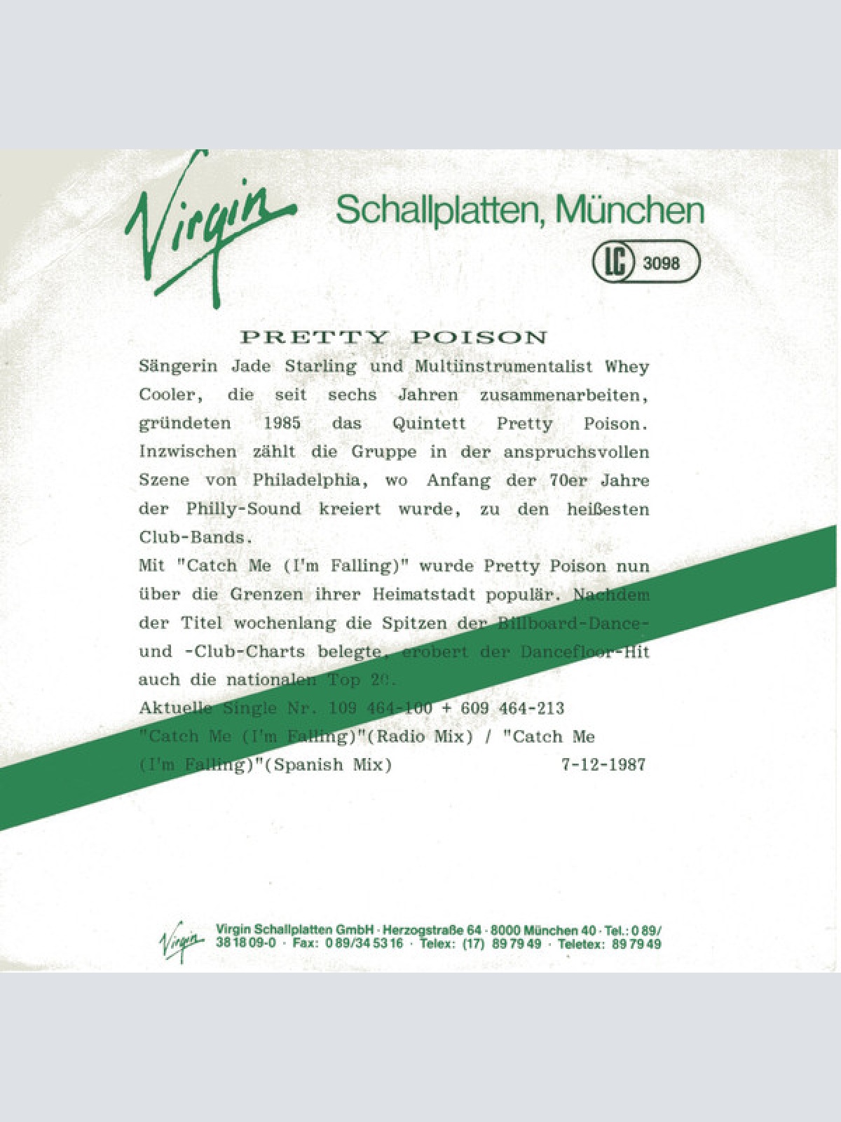 Vinyl / Pretty Poison - Catch Me (I'm Falling)