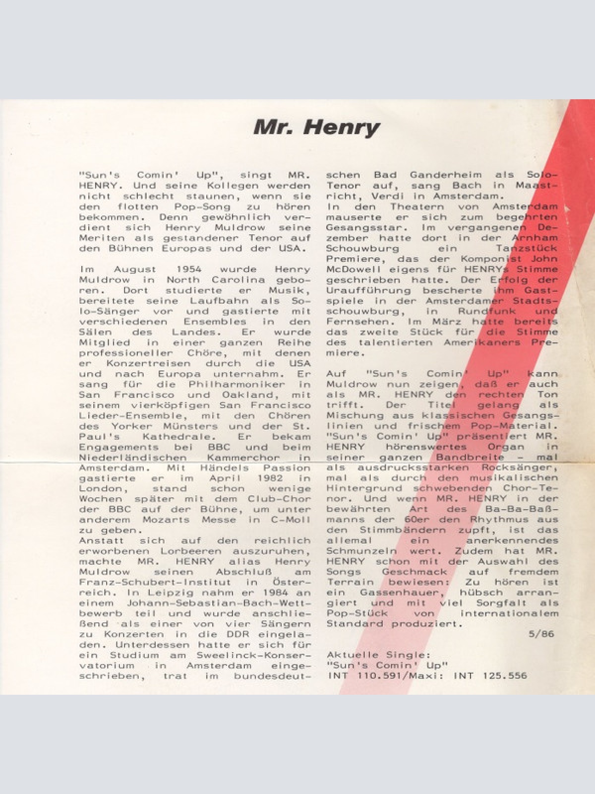 Vinyl / Mr. Henry (2) - Sun's Comin' Up
