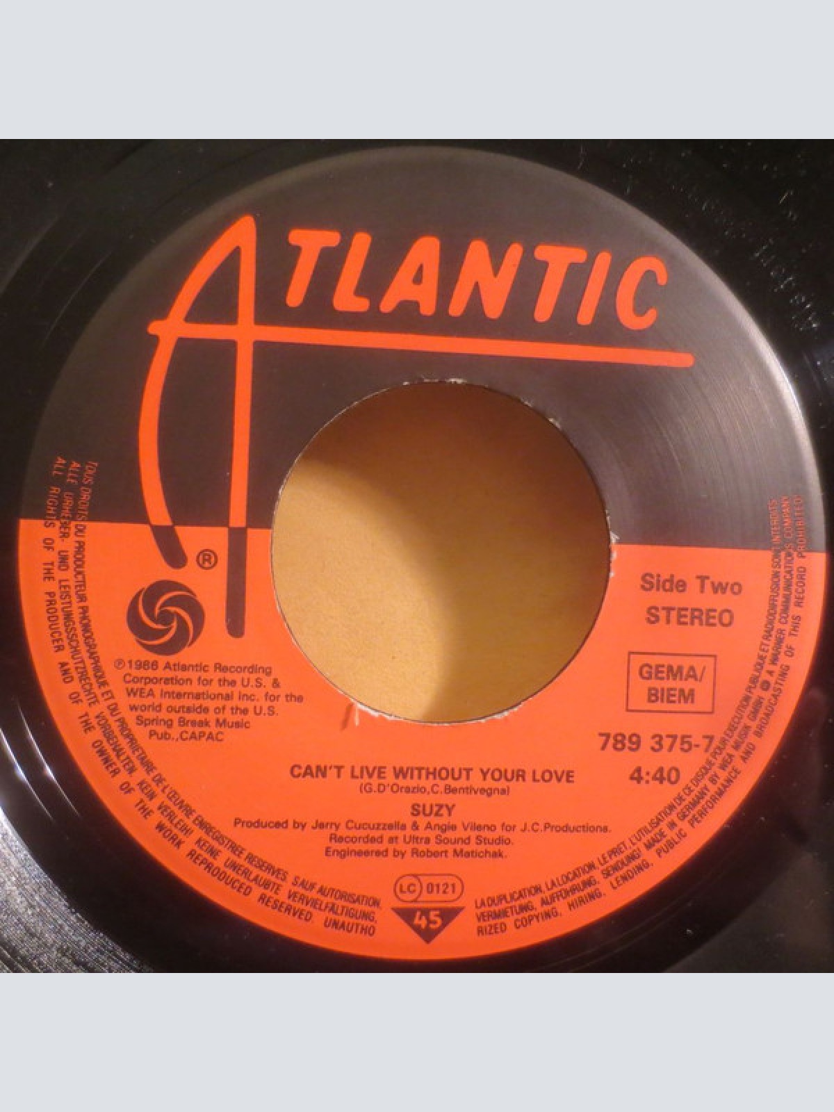 Vinyl / Suzy* - Can't Live Without Your Love