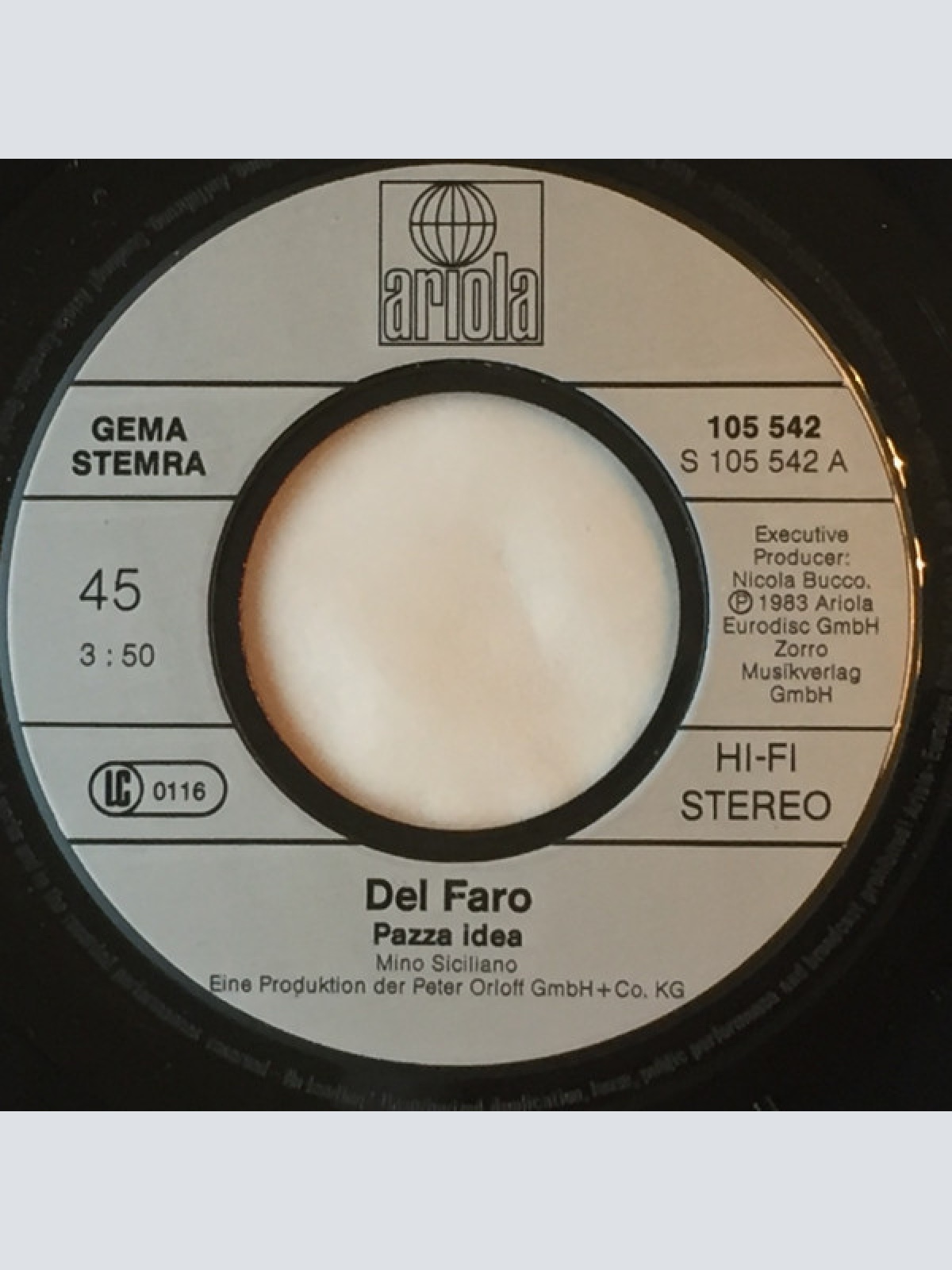 Vinyl / Del Faro - Pazza Idea / Sempre Tu