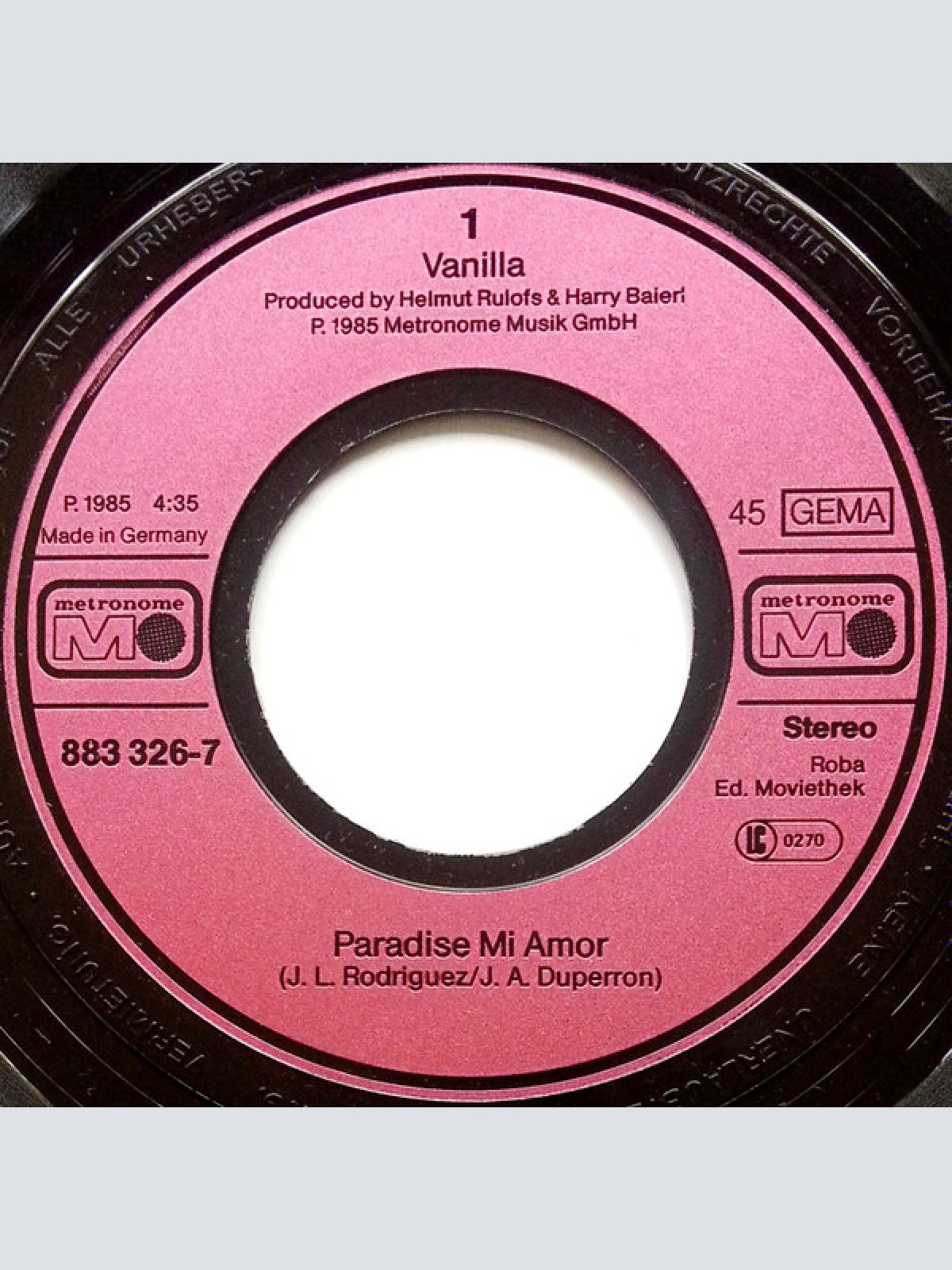 Vinyl / Vanilla (4) - Paradise Mi Amor